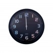 ساعه حائط مدور اطار اسود + ابيض موديل KH-14785 ساعه حائط مدور اطار اسود + ابيض موديل KH-14785