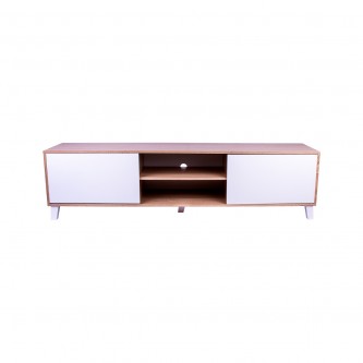 TV bench with brown wood shelves, size 180 * 40 * 48 cm, EM-TV2187-WH