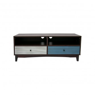 TV bench with burnt brown wooden shelves, size 110 * 40 * 43 cm, Model BQ092-0417