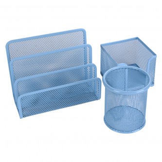 Pen holder Desktop Set 3 Pieces – Light blue 