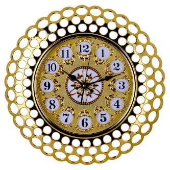 Circular  wall clock  ,  silver - gold color  , by my mart 