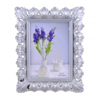 Picture frame , plastic ,  by my mart -  silver  -  18*13 cm 