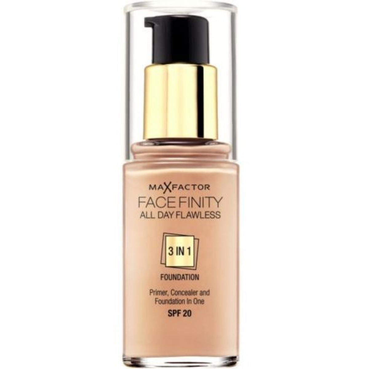 كريم الأساس 3 في 1 Facefinity All Day Flawless 45 لوزي دافيء
