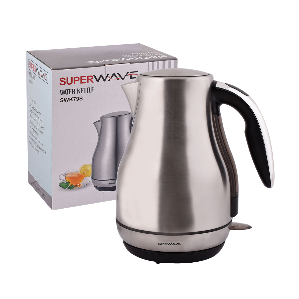 غلاية SUPER WAVE الكهربائية - استانلس استيل  - 1.7 لتر  - SWK79S