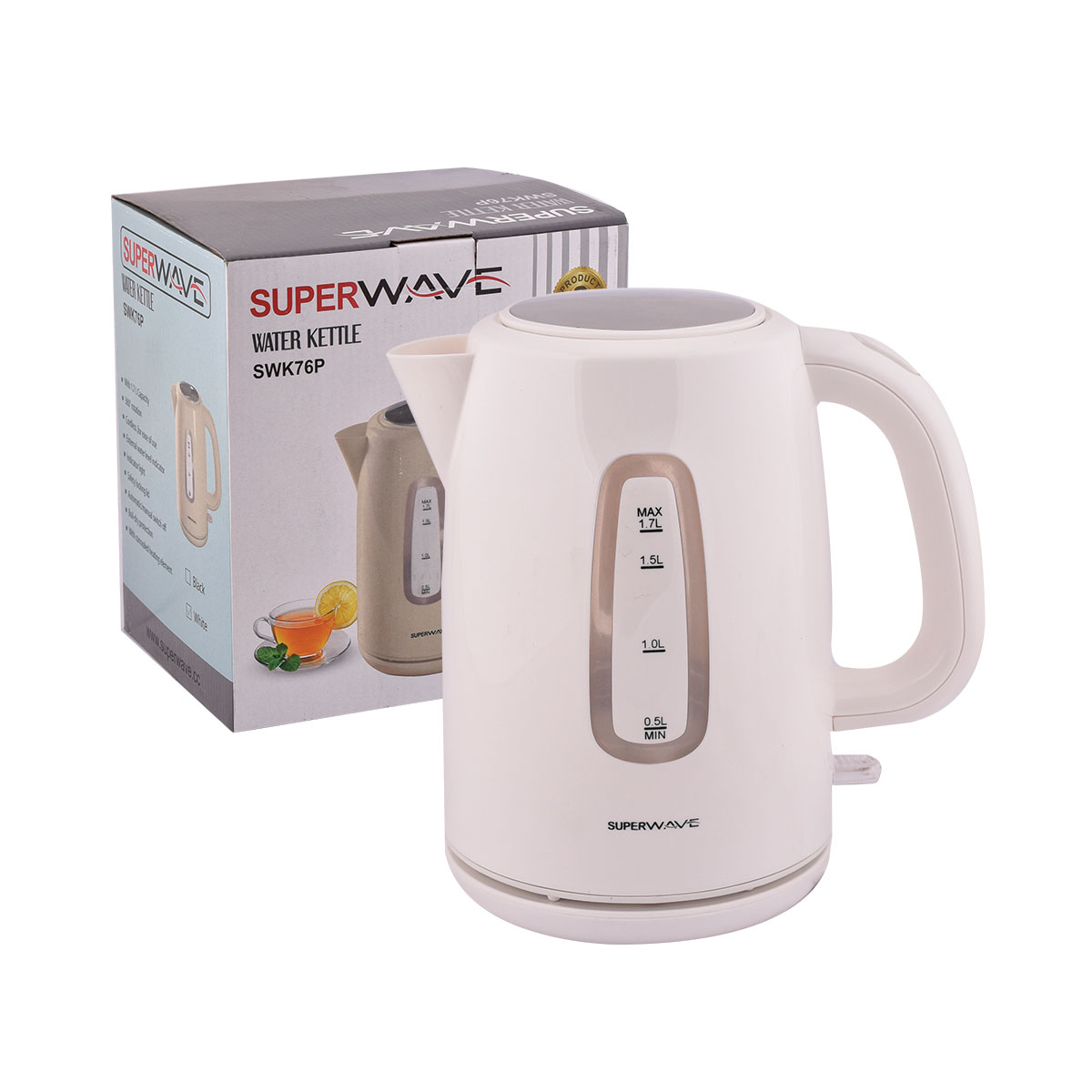 غلاية SUPER WAVE الكهربائية -1.7 لتر - SWK76P غلاية SUPER WAVE الكهربائية -1.7 لتر - SWK76P