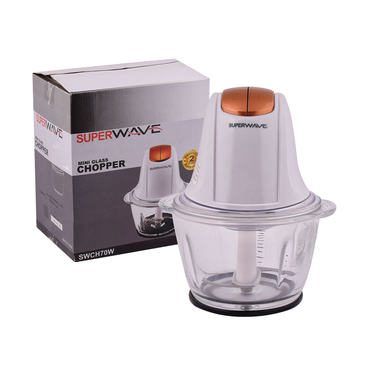 قطاعة بصل كهربائية SUPER WAVE - وعاء من الزجاج - 300 وات