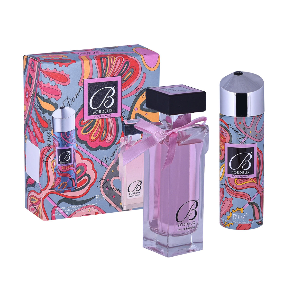 طقم عطر BORDEUX نسائي مع مزيل عرق - 100 مل طقم عطر BORDEUX نسائي مع مزيل عرق - 100 مل