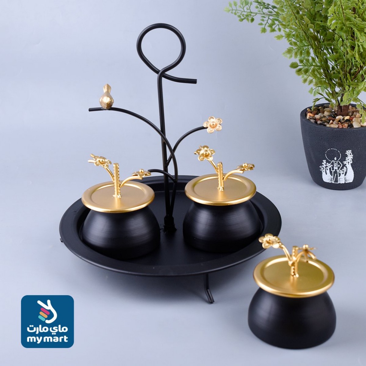 طقم + طفرية تقديم استيل دائري رقم YM-21425 طقم + طفرية تقديم استيل دائري رقم YM-21425