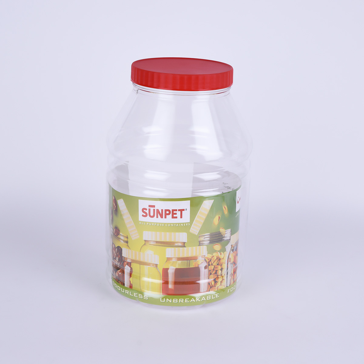 برطمان بغطاء حلزوني بلاستيكي أحمر 5000ML برطمان بغطاء حلزوني بلاستيكي أحمر 5000ML
