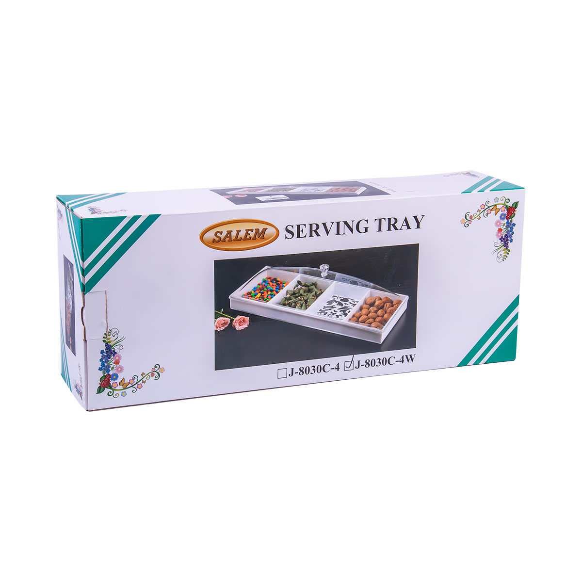 صحن اكريلك مقسم بغطاء ابيض 4اقسام موديل J-8030C-4W صحن اكريلك مقسم بغطاء ابيض 4اقسام موديل J-8030C-4W