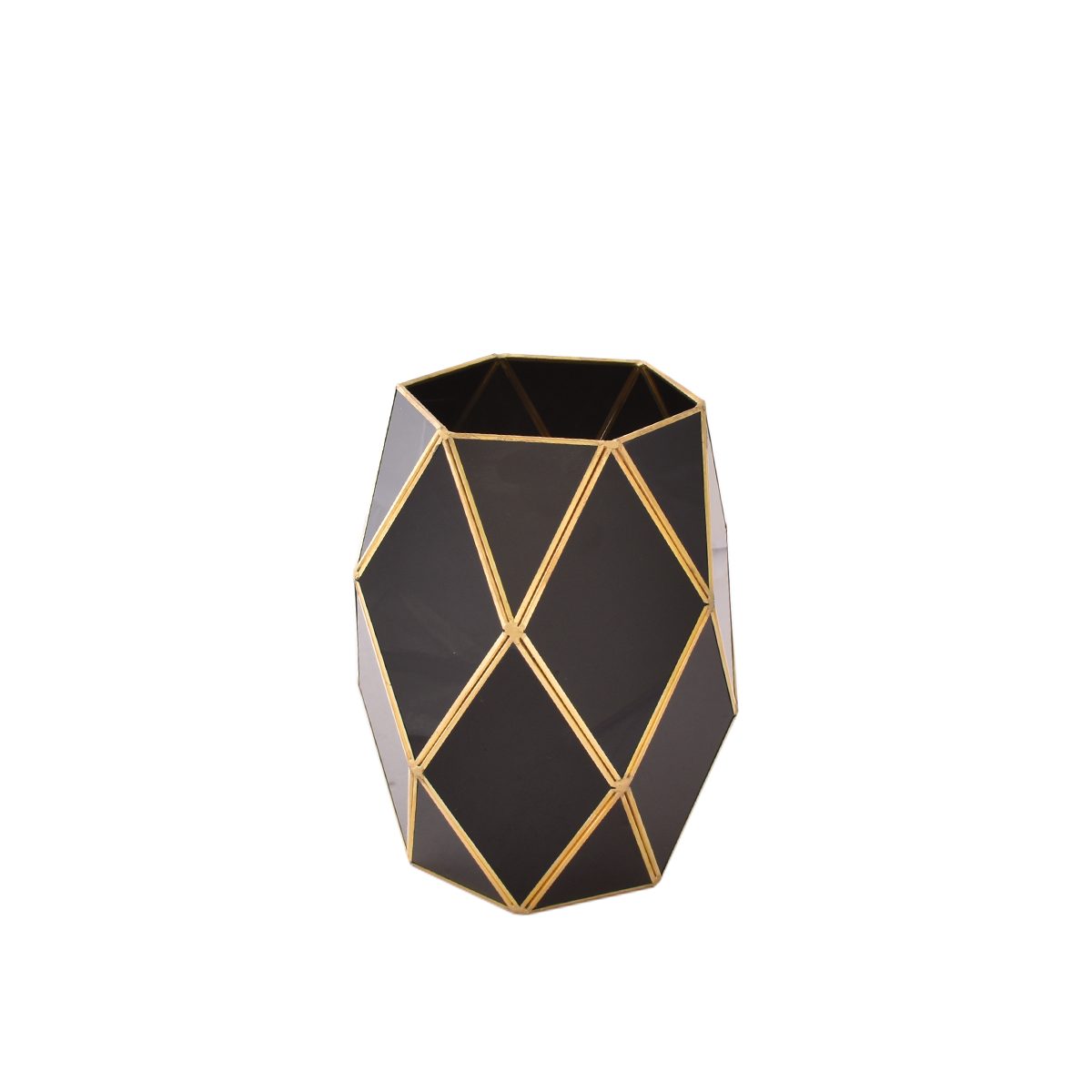 فازة زجاج اسود / ذهبي 13× 23سم فازة زجاج اسود / ذهبي 13× 23سم