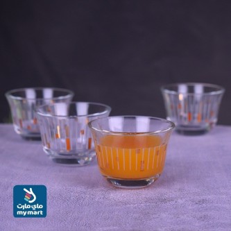 Set of 6 glass coffee cups, gold embossed 42230