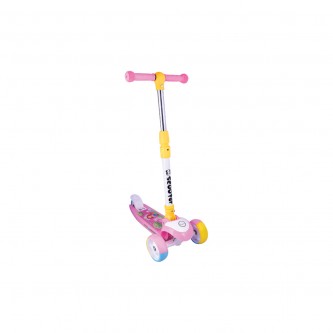 3 Wheels Plastic Scooter with Adjustable Height Pink