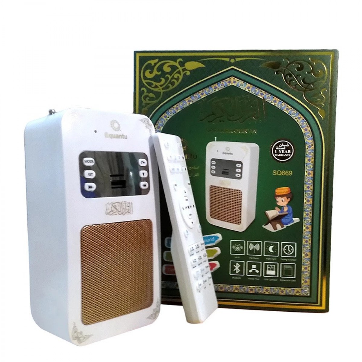 سماعة القران الكريم تلاوة وترجمة مع جهاز تحكم عن بعد موديلSQ-669 سماعة القران الكريم تلاوة وترجمة مع جهاز تحكم عن بعد موديلSQ-669