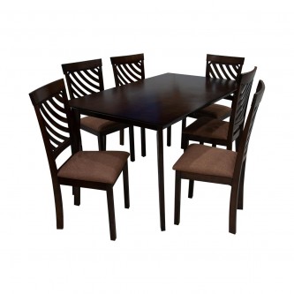 Brown wood dining table with 6 chairs Model RH7219 + 5980CBR