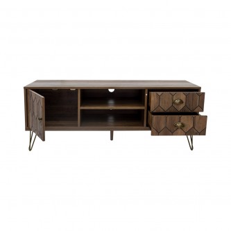 TV table with wooden shelves, beige size 160 * 40 * 50 cm, model TV40031