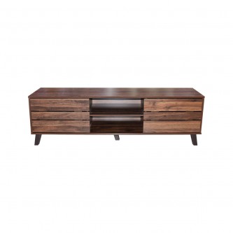 TV table with wooden shelves, brown No. 1270376