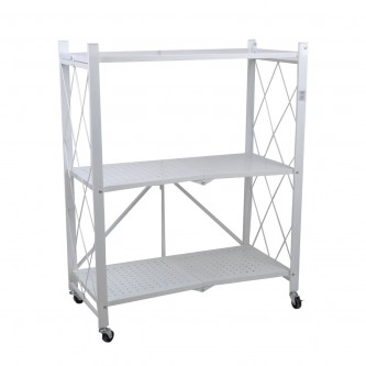 3-tier foldable metal storage rack, white, MF6002023