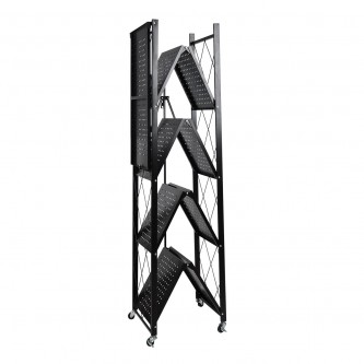 5-tier foldable metal storage rack, black, MF6002026