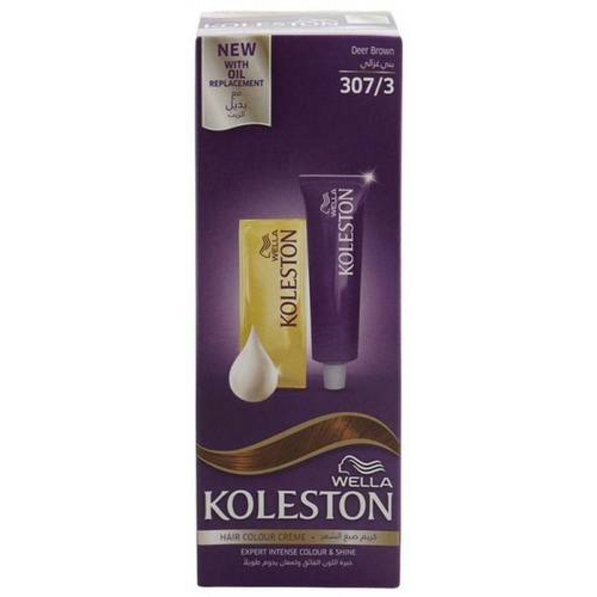 Koleston hair color 307/3 with oil replacement, hazelnut