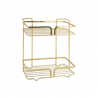 Steel shampoo rack 2 role Gold color No. YM-25137