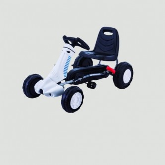 Pedal car, 4 wheels, car brake, white color model K03