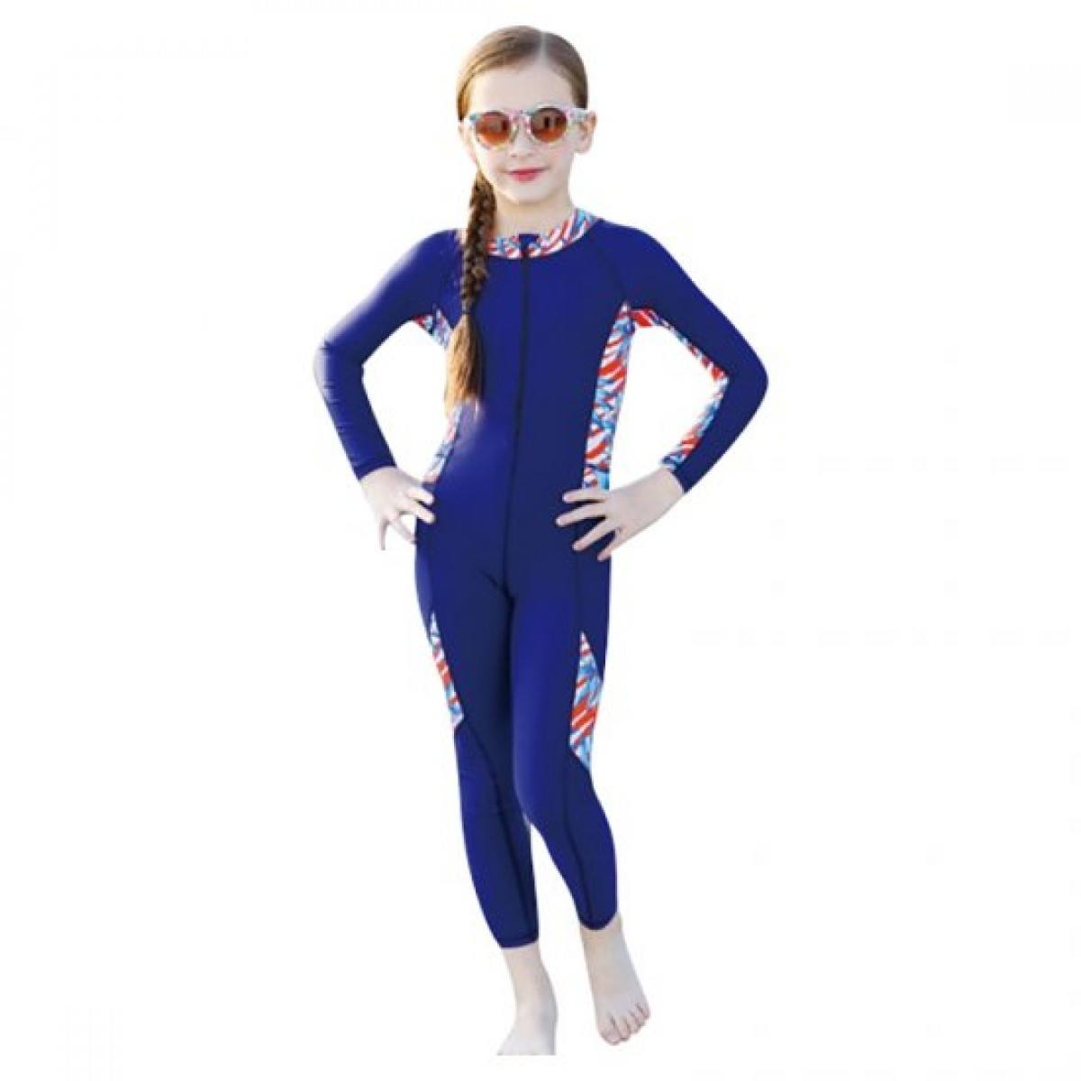 سويم لايف - بدلة سباحة للأطفال بقبعة مقاس L