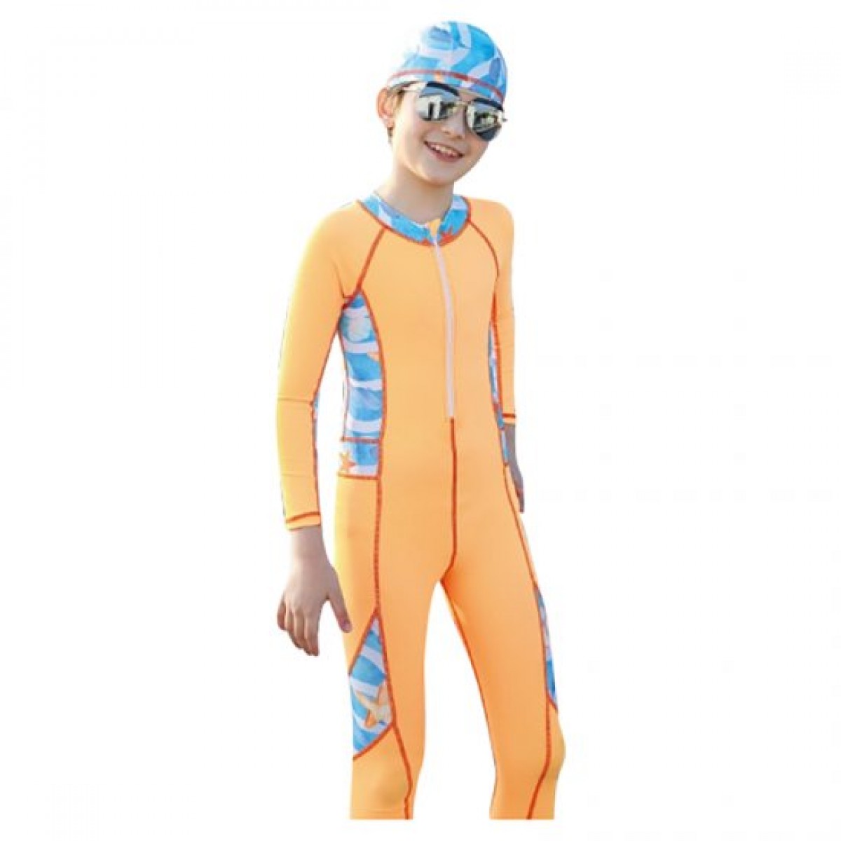 سويم لايف - بدلة سباحة للأطفال بقبعة مقاس L