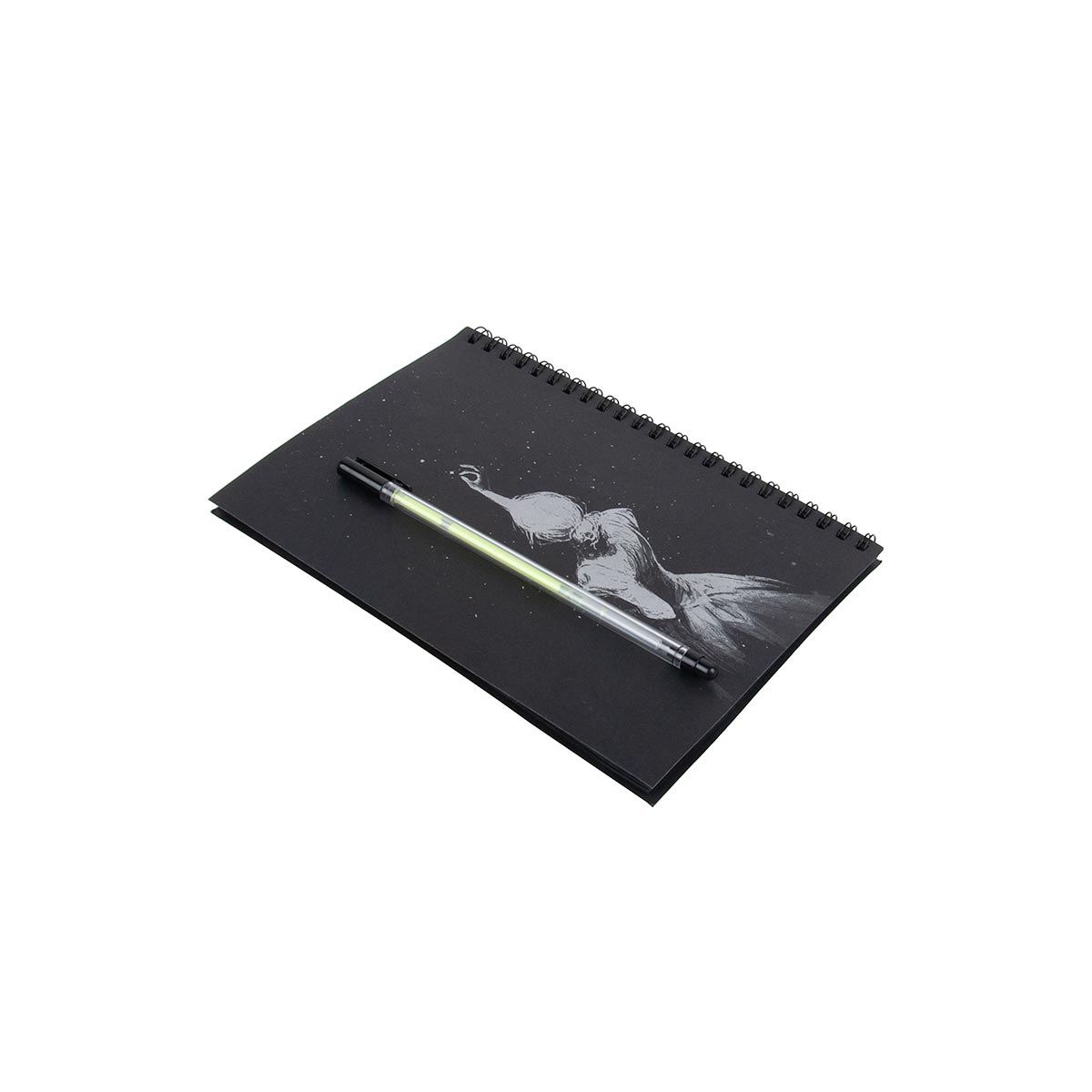 Black Paper Notebook 32 Sheets With Phosphor Pen Model KH-10455 - KH-10455