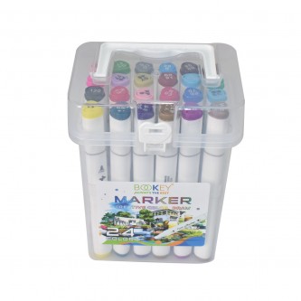 Marker Pen Double Tip 24 Colors Mixable Double Sided Marker BO-2060-24