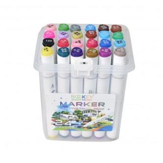 Marker Pen Double Tip 24 Colors Mixable Double Sided Marker BO-2060-24