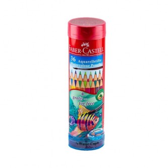Fiber Castell Watercolor Wooden Pencils With Brush , 36 Coloring Pencils