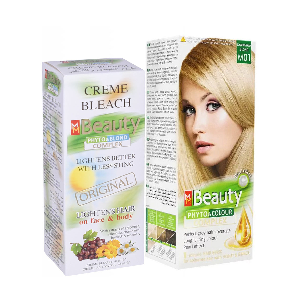 MM Beauty Hair Dye Scandinavian Blonde M01 + Free Bleaching and Bleaching Cream MM Beauty Hair Dye Scandinavian Blonde M01 + Free Bleaching and Bleaching Cream