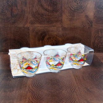 Glass Coffee Cups Set 6 Gold Cups Model MI-P-C-6G