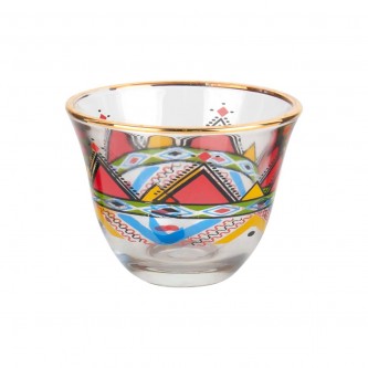 Glass Coffee Cups Set 6 Gold Cups Model MI-P-C-6G