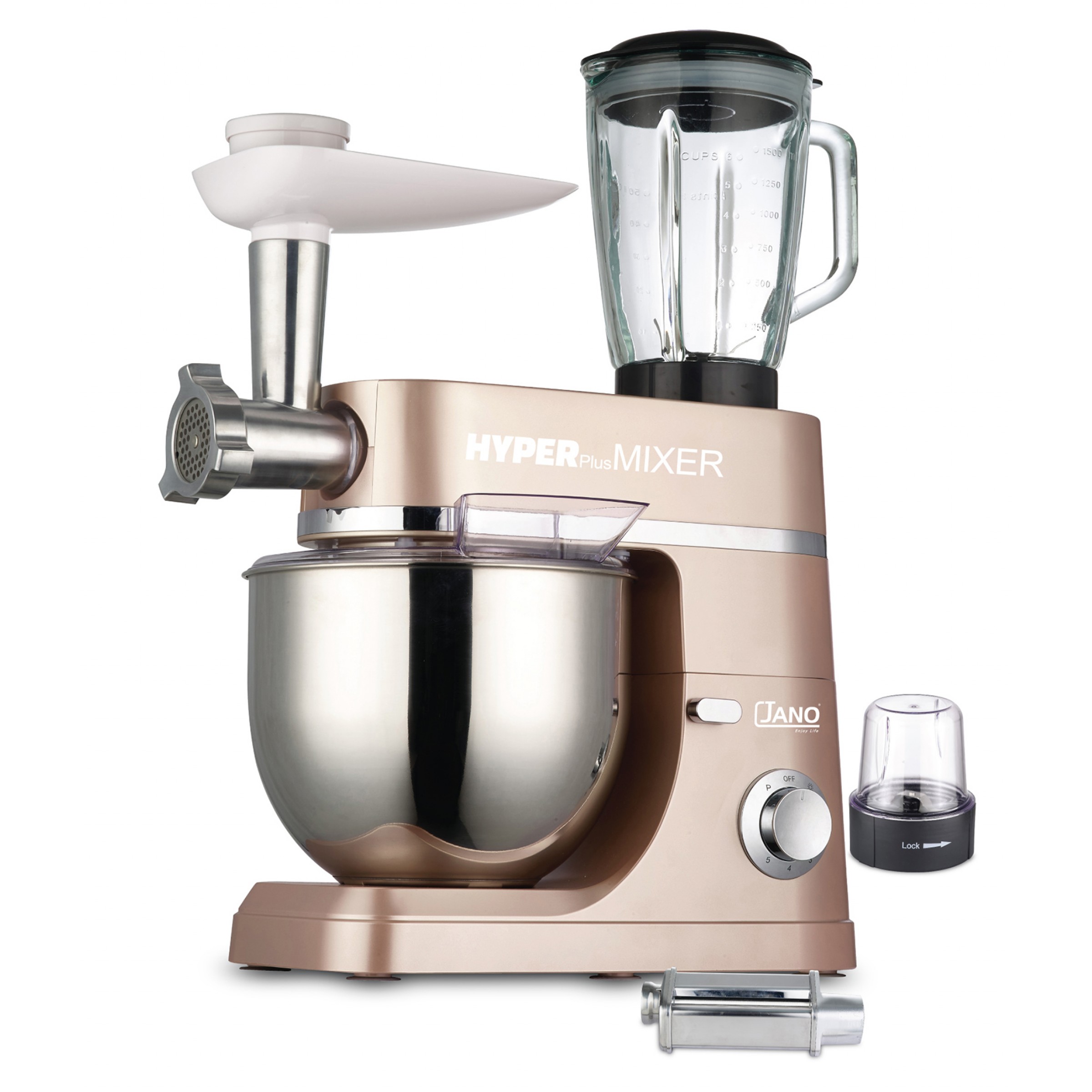 Jano Hyper Plus Stand Mixer 5 in 1 Gold with LED Light