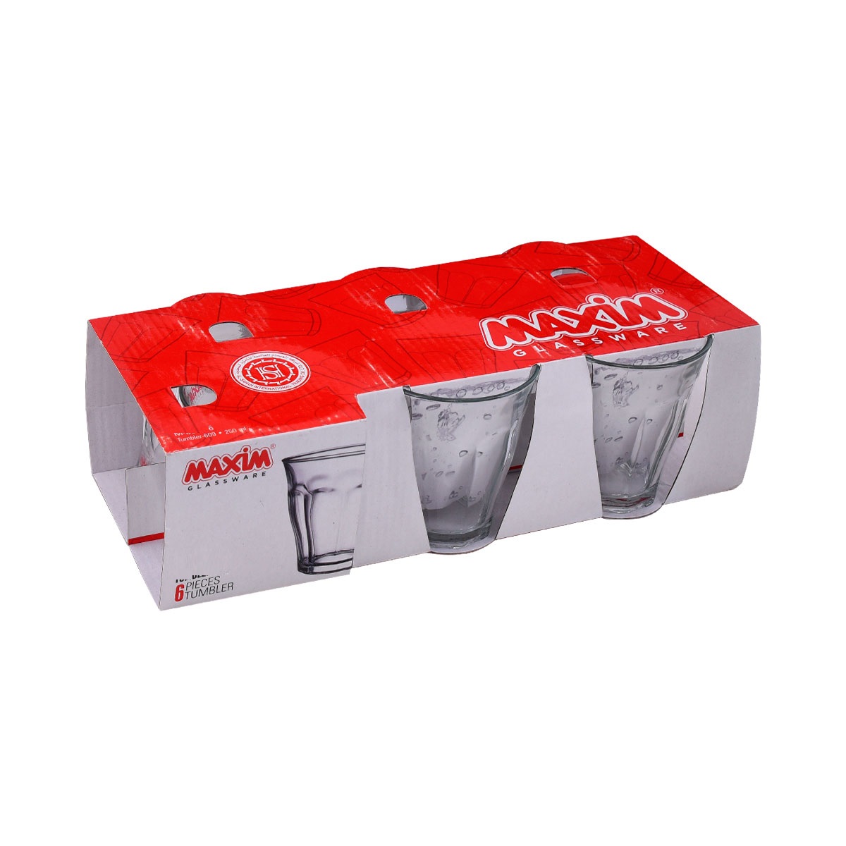 طقم كاسات شاي زجاج 6 حبة ساده موديل MAS8310