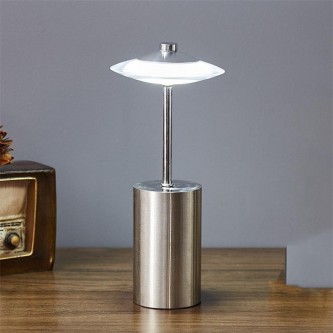 مصباح طاولة LED ثلاثة ألوان إضاءة قابل لإعادة الشحن تحكم باللمس      