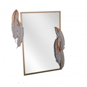 Rectangular wall mirror gold 53 x 80 cm
