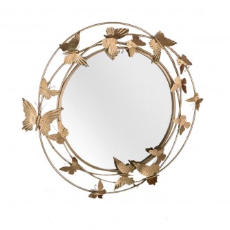 Gold Round Wall Mirror 74 x 74 cm Model YM-32105