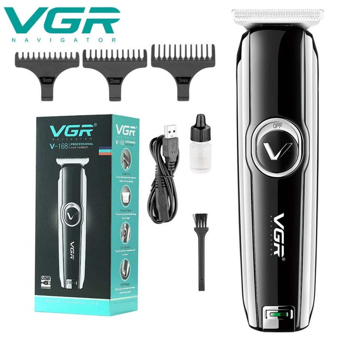 ماكينة حلاقة كهربائية لتشذيب اللحية قابل للشحن VGR موديل V-168 ماكينة حلاقة كهربائية لتشذيب اللحية قابل للشحن VGR موديل V-168