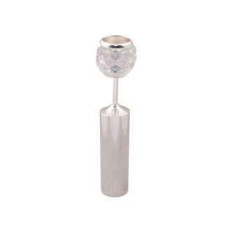 Candlestick silver steel with glass 34 cm