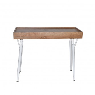 طاولة مدخل خشب بني/ ابيض 100 × 40 × 80 سم 