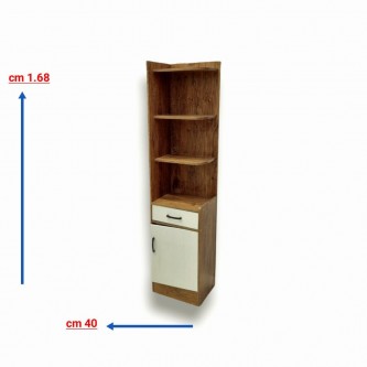 Corner Wooden Wardrobe Brown / White 40 x 31 x 168 cm