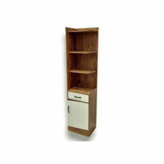Corner Wooden Wardrobe Brown / White 40 x 31 x 168 cm