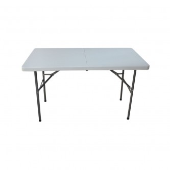 طاولة بلاستيك فايبر مستطيل ابيض قابلة للطي 123 × 61 × 73 سم 