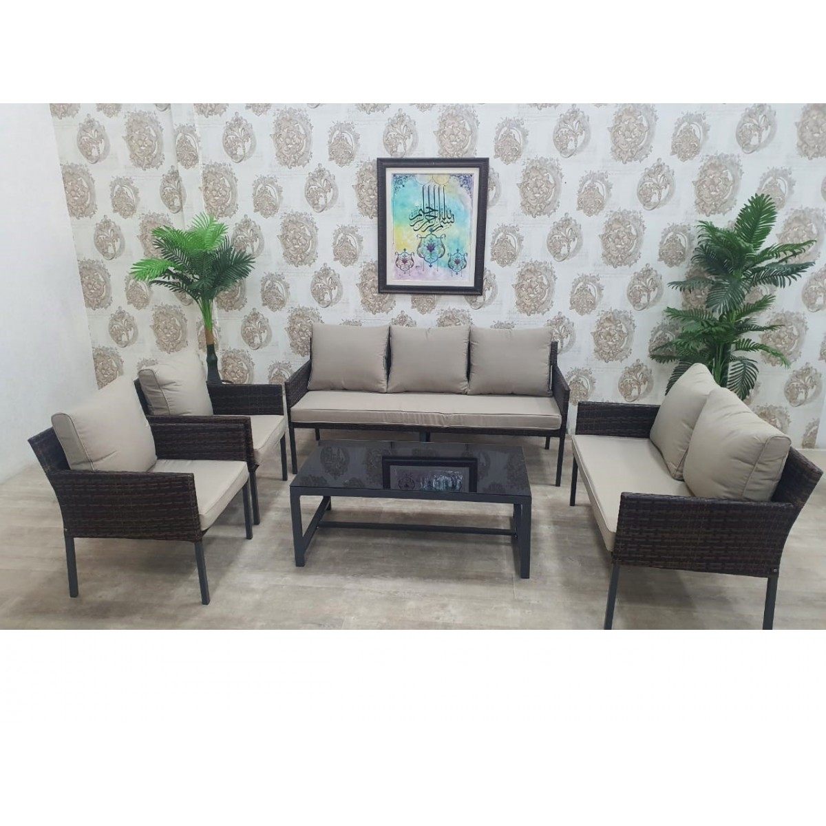 طقم جلسة خارجية ل 7 اشخاص بني AL6105 طقم جلسة خارجية ل 7 اشخاص بني AL6105