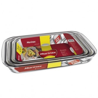 Marinex Rectangular Oven Trays Set, 3 Pieces, Model MAB028