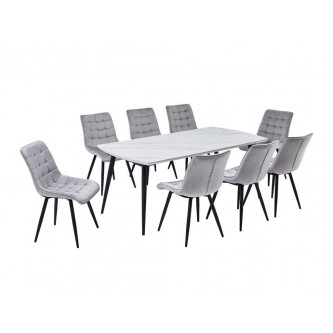 Marble dining table with 8 chairs model M008