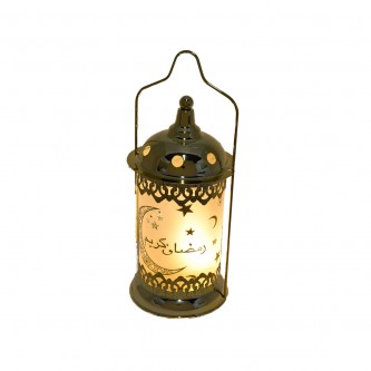 Metal golden glass lantern model AD-16-65